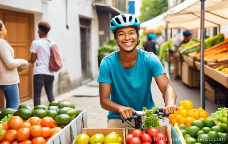 기후 위기와 시민의 자발적 행동 사례 - **A Vibrant Community Embracing Eco-Friendly Daily Habits:** A diverse group of adults and teenagers...