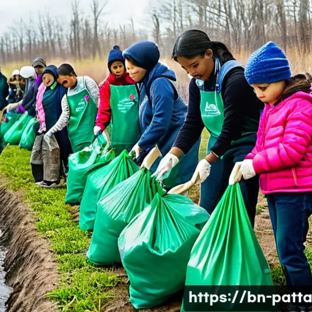 기후 변화 대응을 위한 시민 리더십 개발 - **Prompt:** A vibrant community event showcasing environmental stewardship. In the foreground, a div...