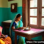 Home 18 기후 변화 대처를 위한 시민 행동 지침 - A detailed and vibrant scene of a Bengali family in a traditional home setting practicing electricit...